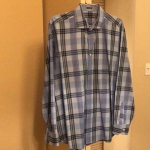 Bugatchi Size XL blue plaid button down
